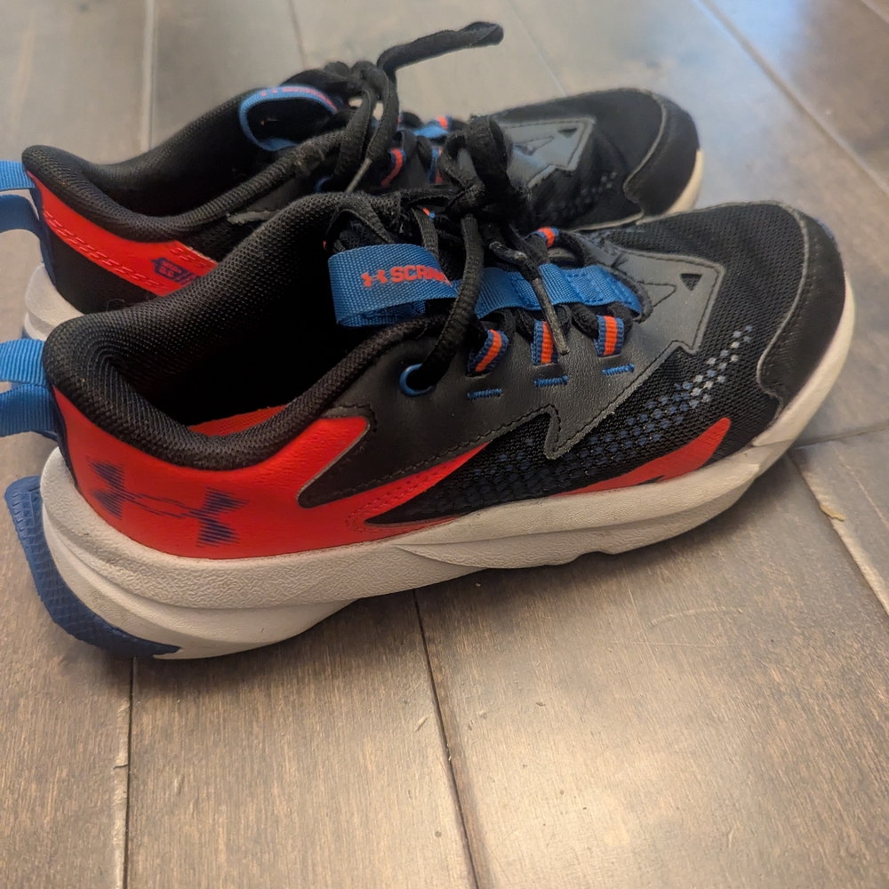 Under Armour Kids' Black and Red Athletic Shoes